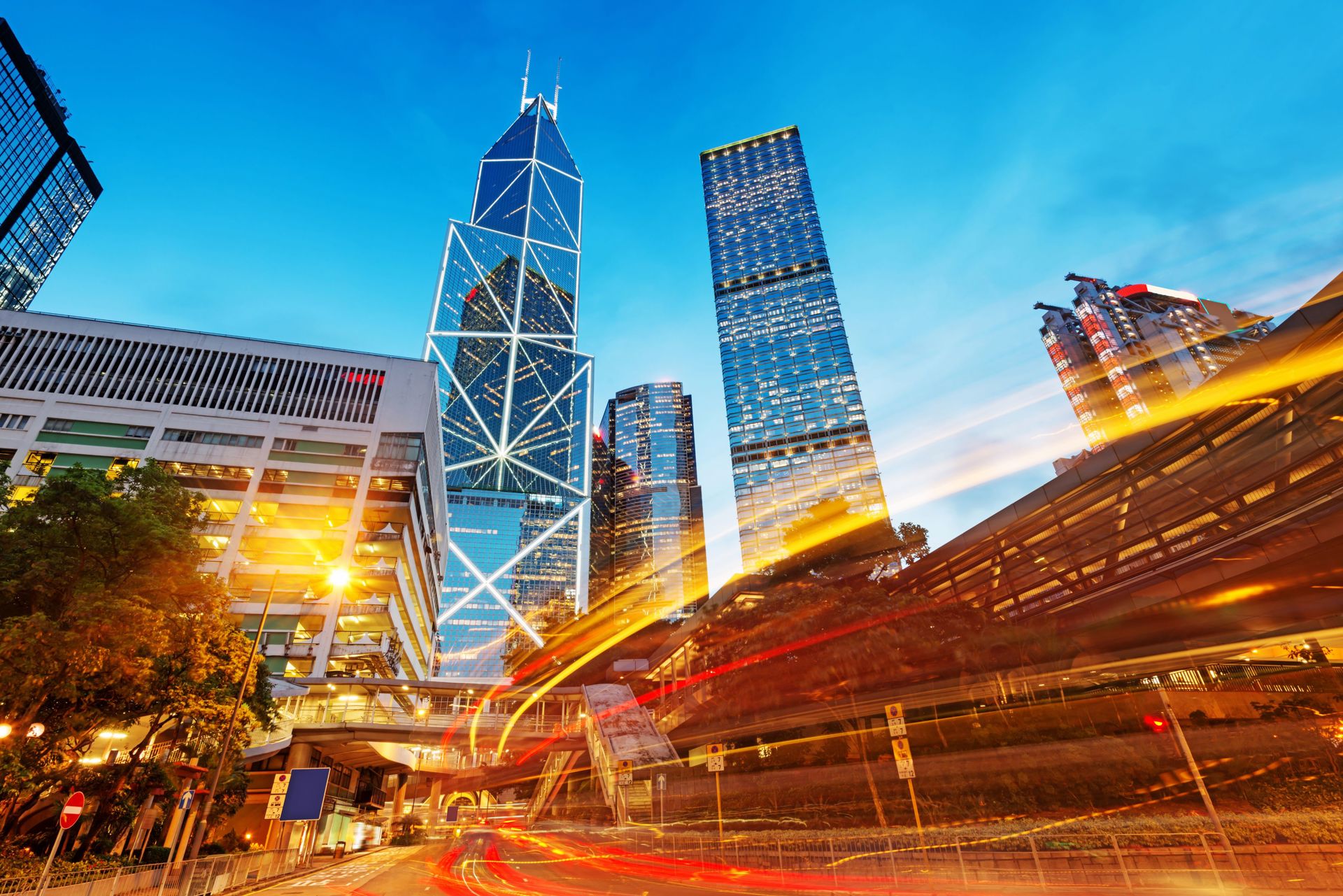 China_Hong Kong city at night