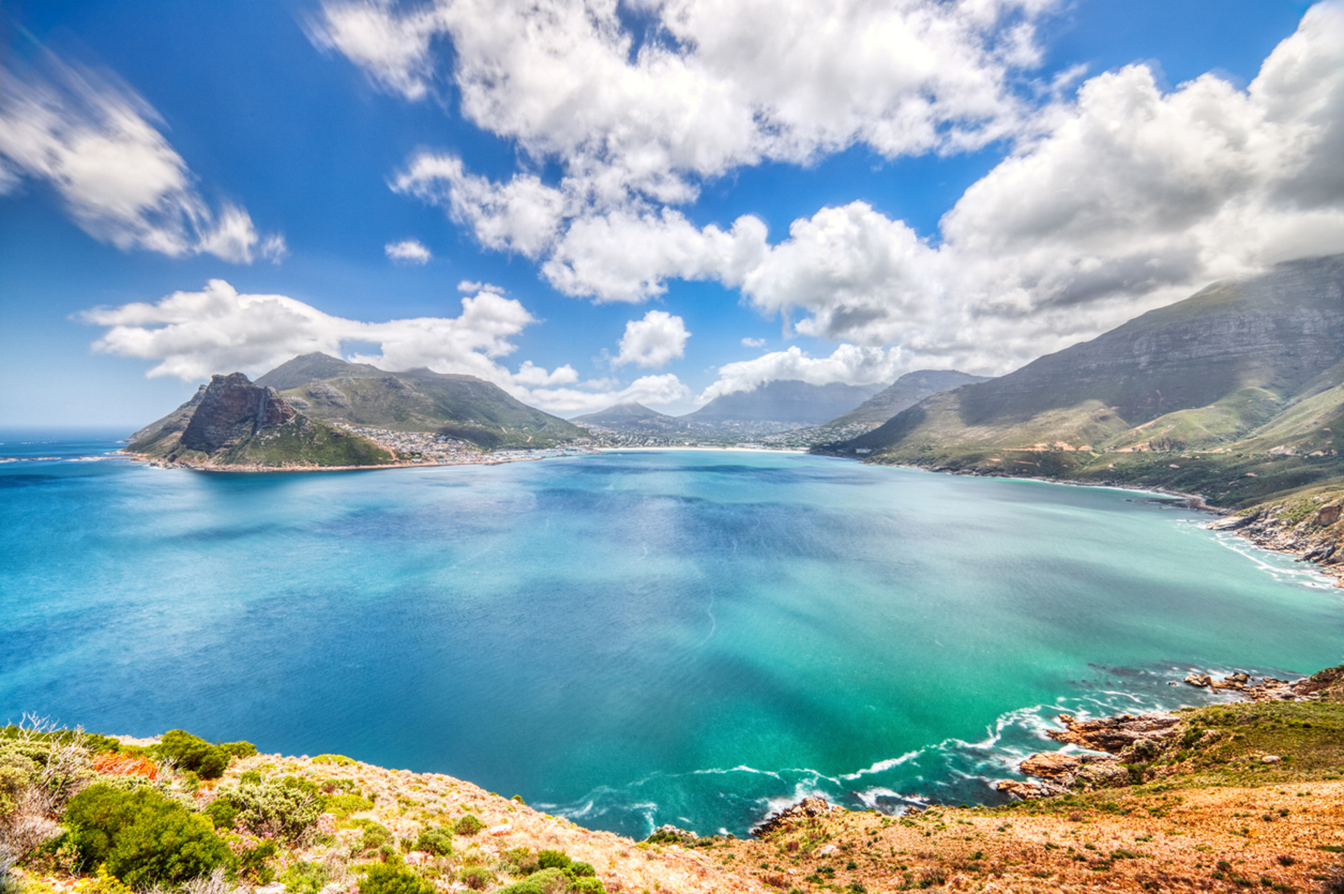 Chapman's Peak Drive Lookout over Hout Bay during a Sunny Day