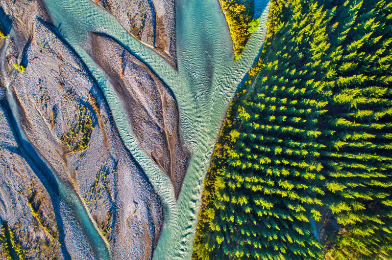 Tοπίο του Νότιου Νησιού από ψηλά 
