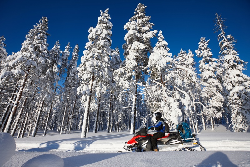 Διαδρομή με snowmobile & βόλτα με έλκηθρο που το σέρνουν χάσκι