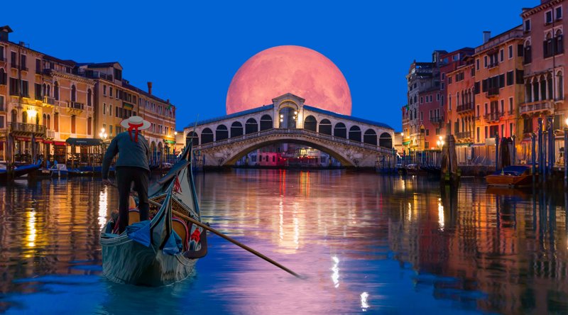 Ηλιοβασίλεμα στη Γέφυρα του Ριάλτο