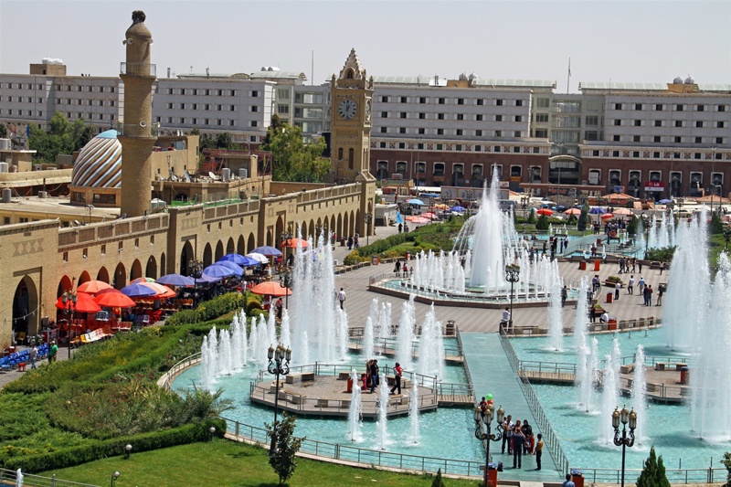 Η κεντρική πλατεία μπροστά στην Ακρόπολη, Αρμπίλ, περιοχή του Κουρδιστάν