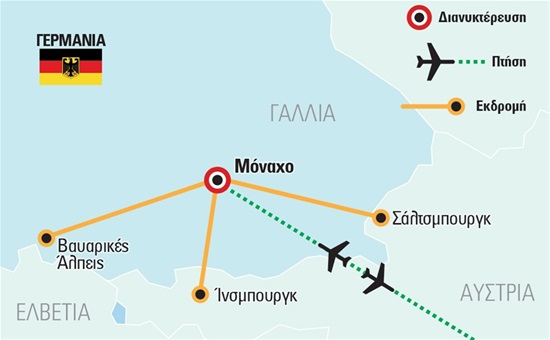 Μόναχο, με Βαυαρικές και Αυστριακές Άλπεις